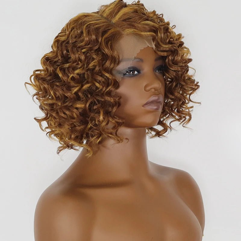 Short Cut Curly Synthetic Bob Wig - Wigtrends