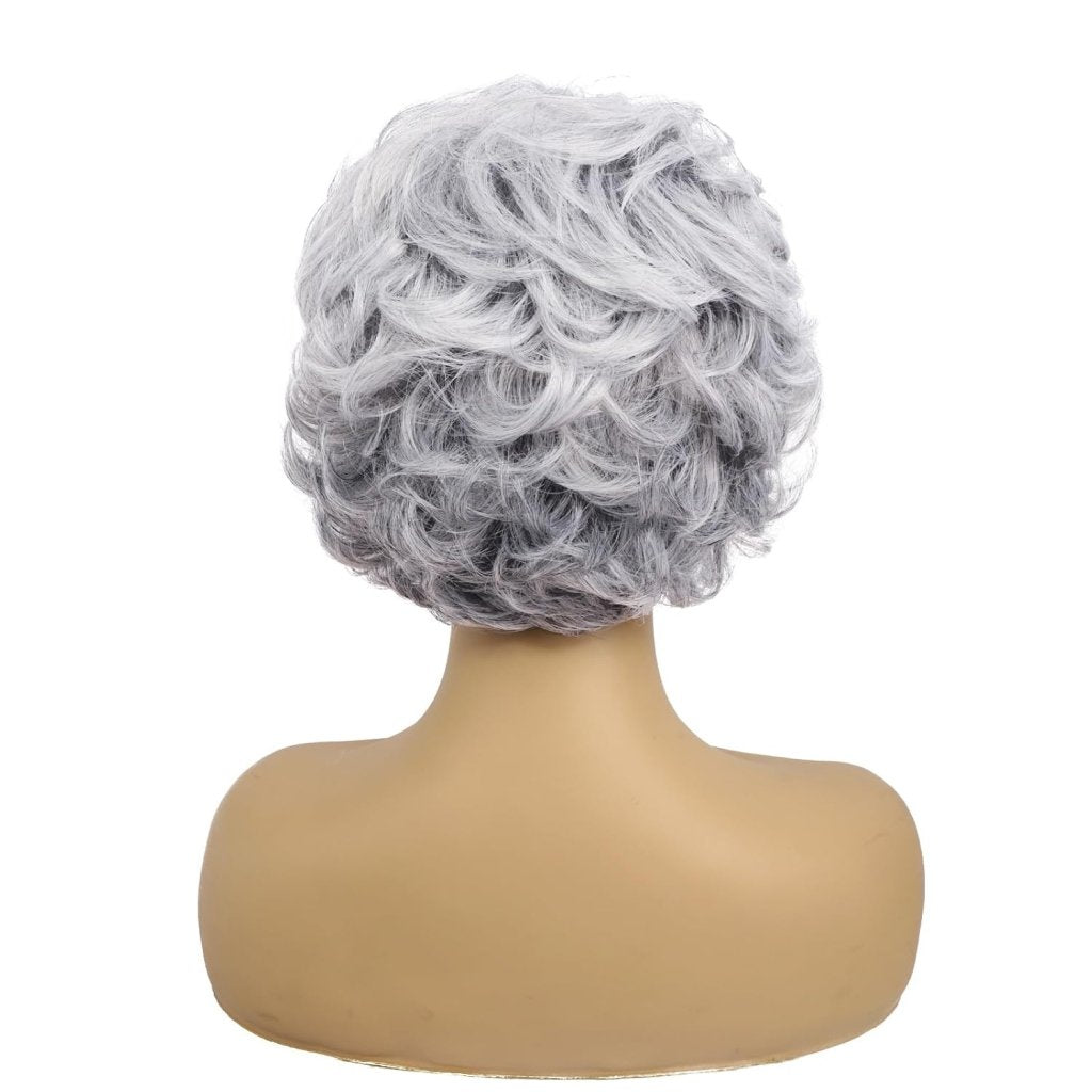 Short Gray Pixie Cut Wigs Salt and Pepper Wigs for Black Women Natural looking Grandma Wig Old Lady Wigs for Older Women Grey Short Synthetic Hair Replacement Wigs - Wigtrends