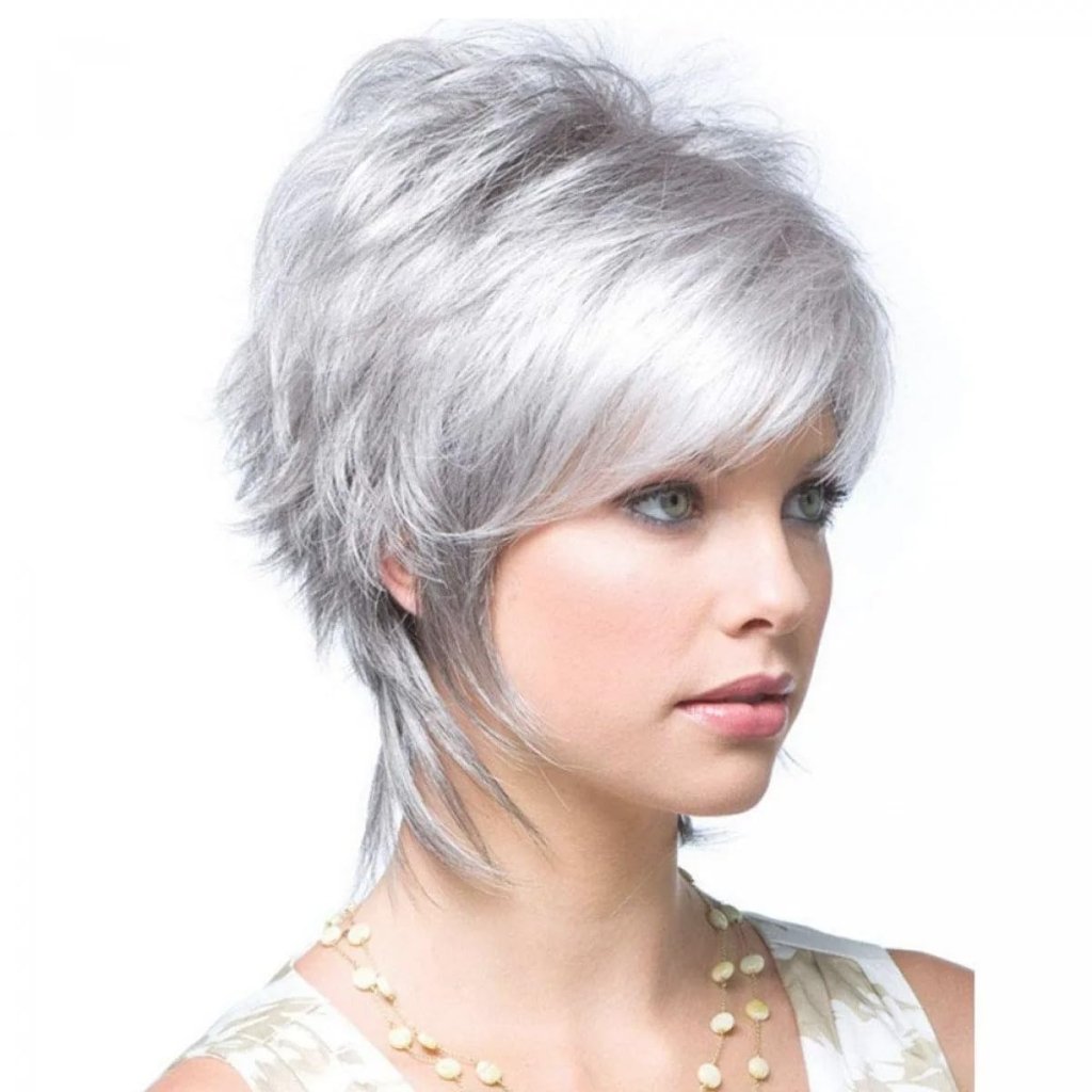 Short Gray Pixie Cut Wigs Salt and Pepper Wigs for Black Women Natural looking Grandma Wig Old Lady Wigs for Older Women Grey Short Synthetic Hair Replacement Wigs - Wigtrends