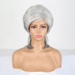 Short Gray Pixie Cut Wigs Salt and Pepper Wigs for Black Women Natural looking Grandma Wig Old Lady Wigs for Older Women Grey Short Synthetic Hair Replacement Wigs - Wigtrends