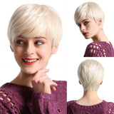 Short Grey Human Hair Wigs for Women Natural Pixie Cut Wig Daily Hair - Wigtrends