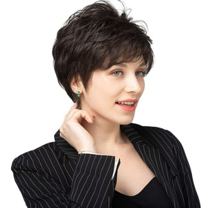 Short Grey Human Hair Wigs for Women Natural Pixie Cut Wig Daily Hair - Wigtrends