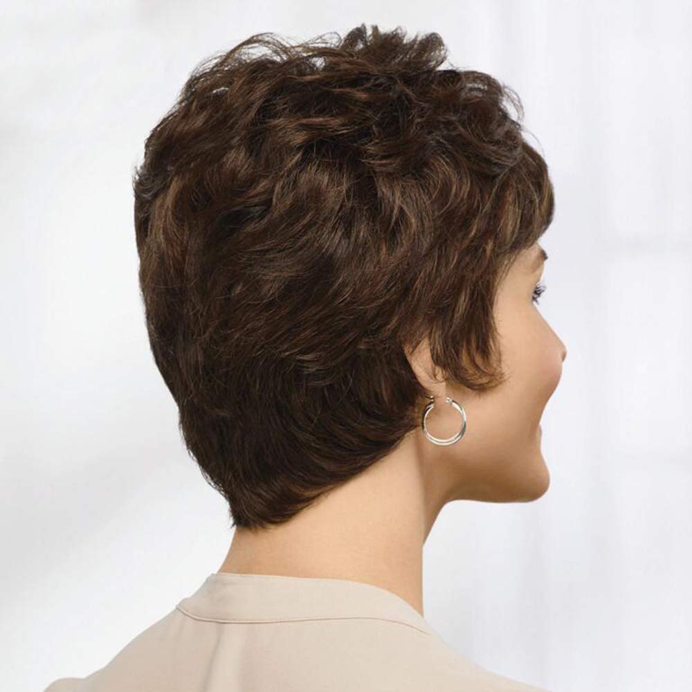 Short Grey Human Hair Wigs for Women Natural Pixie Cut Wig Daily Hair - Wigtrends