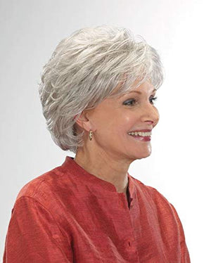 Short Grey Human Hair Wigs for Women Natural Pixie Cut Wig Daily Hair - Wigtrends