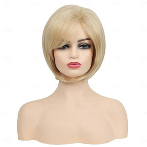 Short Grey Wigs for Women Bob Wig Natural Straight Wig Side Part Hair for Daily Party Cosplay - Wigtrends