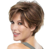 Short Hair Bob Wigs for Women Brown Pixie Cut Human Hair Wigs with Bang - Wigtrends