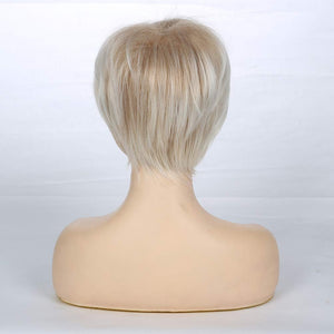 Short Layered Blonde Wigs for Women Synthetic Heat Resistant Pixie Wig with Wig Cap - Wigtrends