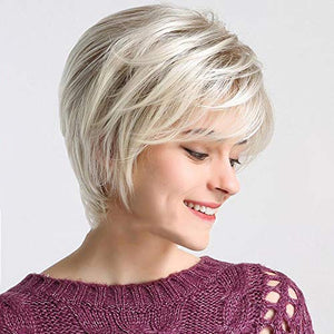 Short Layered Blonde Wigs for Women Synthetic Heat Resistant Pixie Wig with Wig Cap - Wigtrends