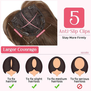 Short Layered Hair Topper with Bangs for Women with Thinning Hair 14 Inch 100% Human Hair Wigs Piece - Wigtrends