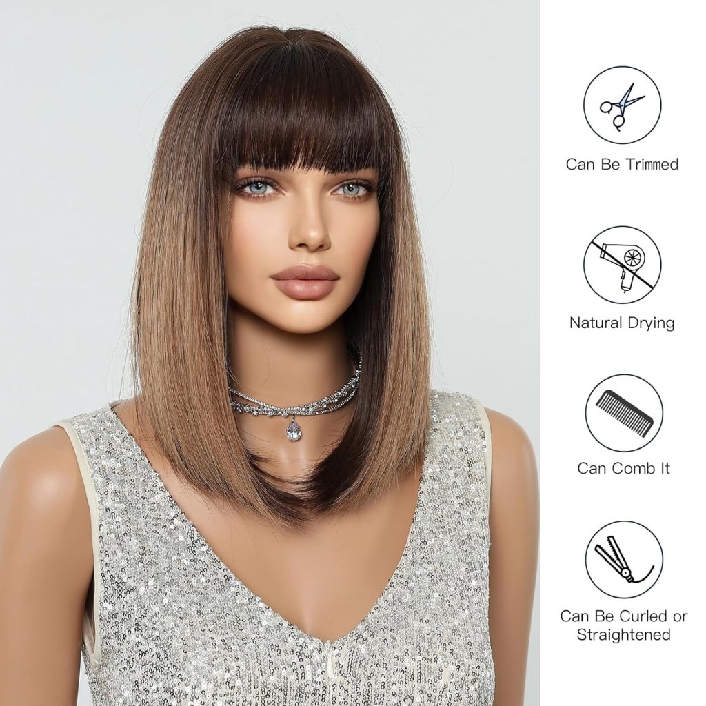 Short Middle Part Salt and Pepper Grey Human Hair Wigs for Women - Wigtrends