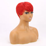 Short Pixie Cut Straight Synthetic Wig with Bangs - Wigtrends