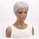 Short Pixie Cut Straight Synthetic Wig with Bangs - Wigtrends