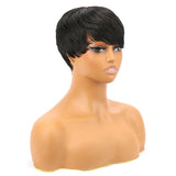 Short Pixie Cut Straight Synthetic Wig with Bangs - Wigtrends