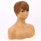 Short Pixie Cut Straight Synthetic Wig with Bangs - Wigtrends