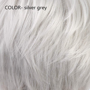 Short Silver Grey Human Hair Blend Wigs for Women Natural Hair Pixie Cut Wig - Wigtrends