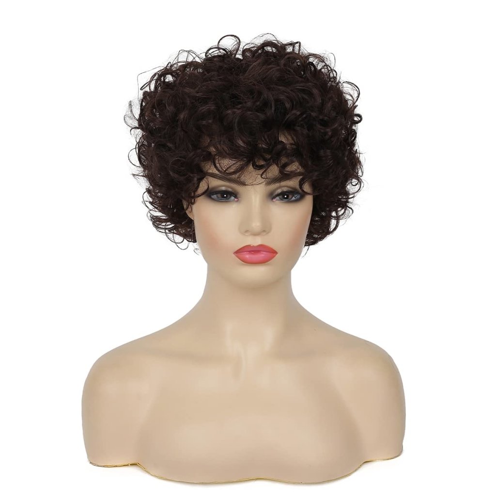 Short White Wigs for Women Synthetic Layered Curly Pixie Wig - Wigtrends