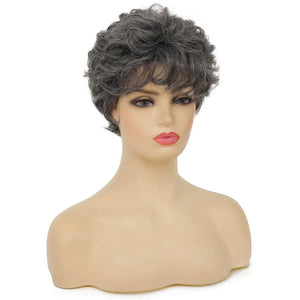 Short White Wigs for Women Synthetic Layered Curly Pixie Wig - Wigtrends