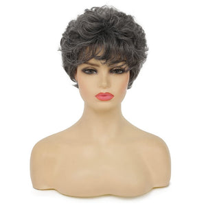 Short White Wigs for Women Synthetic Layered Curly Pixie Wig - Wigtrends