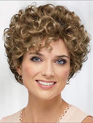 Short White Wigs for Women Synthetic Layered Curly Pixie Wig - Wigtrends