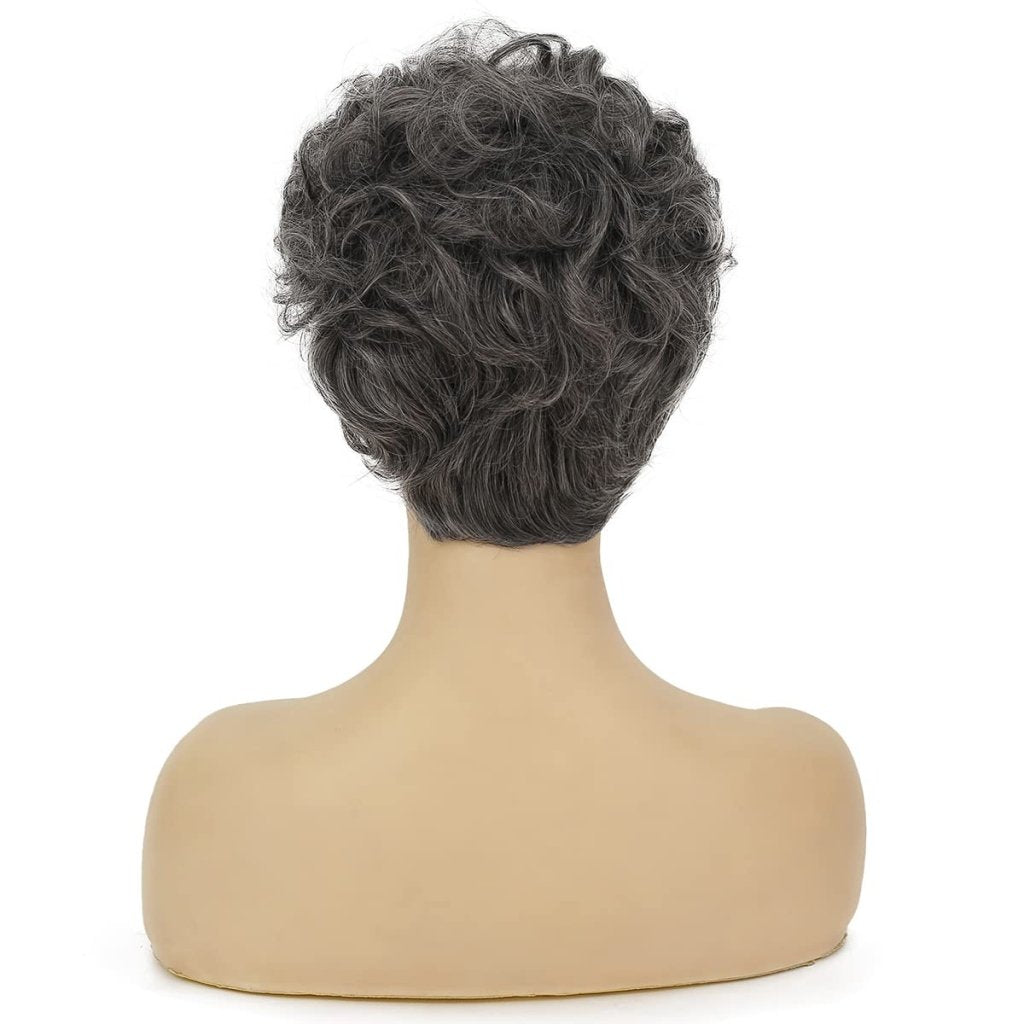 Short White Wigs for Women Synthetic Layered Curly Pixie Wig - Wigtrends