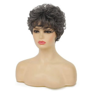 Short White Wigs for Women Synthetic Layered Curly Pixie Wig - Wigtrends