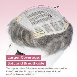 Short Wiglet Hair Topper for Women with Thinning Hair Large Coverage Synthetic Top Grey - Wigtrends