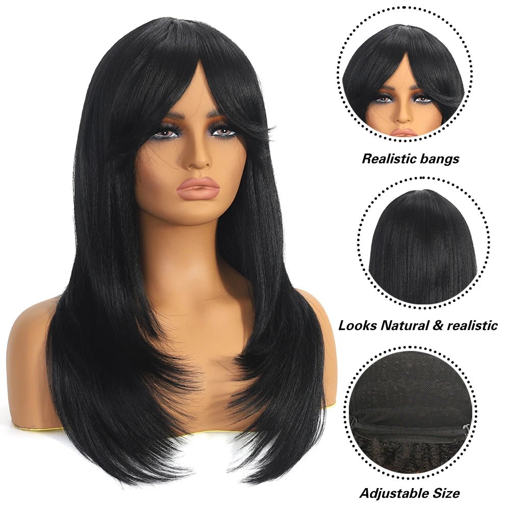 Shoulder Length Layered Wave Synthetic Wig - Wigtrends