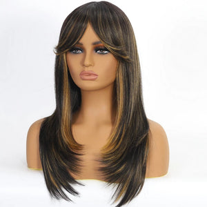 Shoulder Length Layered Wave Synthetic Wig - Wigtrends