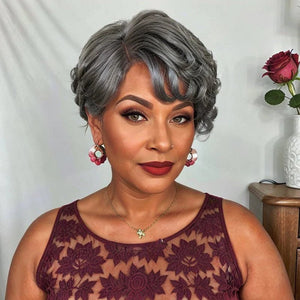 Side Part Glueless 5x5 Closure Lace Edgy Pixie Cut Short Bob Wigs - Wigtrends