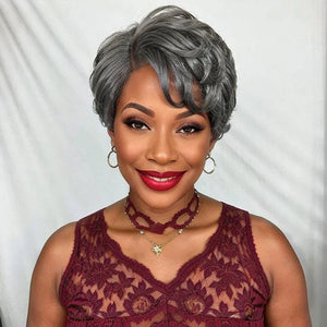 Side Part Glueless 5x5 Closure Lace Edgy Pixie Cut Short Bob Wigs - Wigtrends