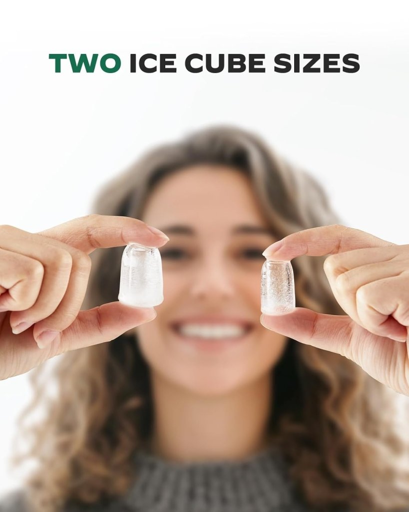 Silonn Countertop Ice Maker with Expanding Ice Basket, 9 Cubes in 6 Mins, 2.5L Ice Basket, Self - Cleaning Ice Maker with LED Touch Control, 2 Bullet Ice Sizes for Home, Kitchen, Office - Wigtrends