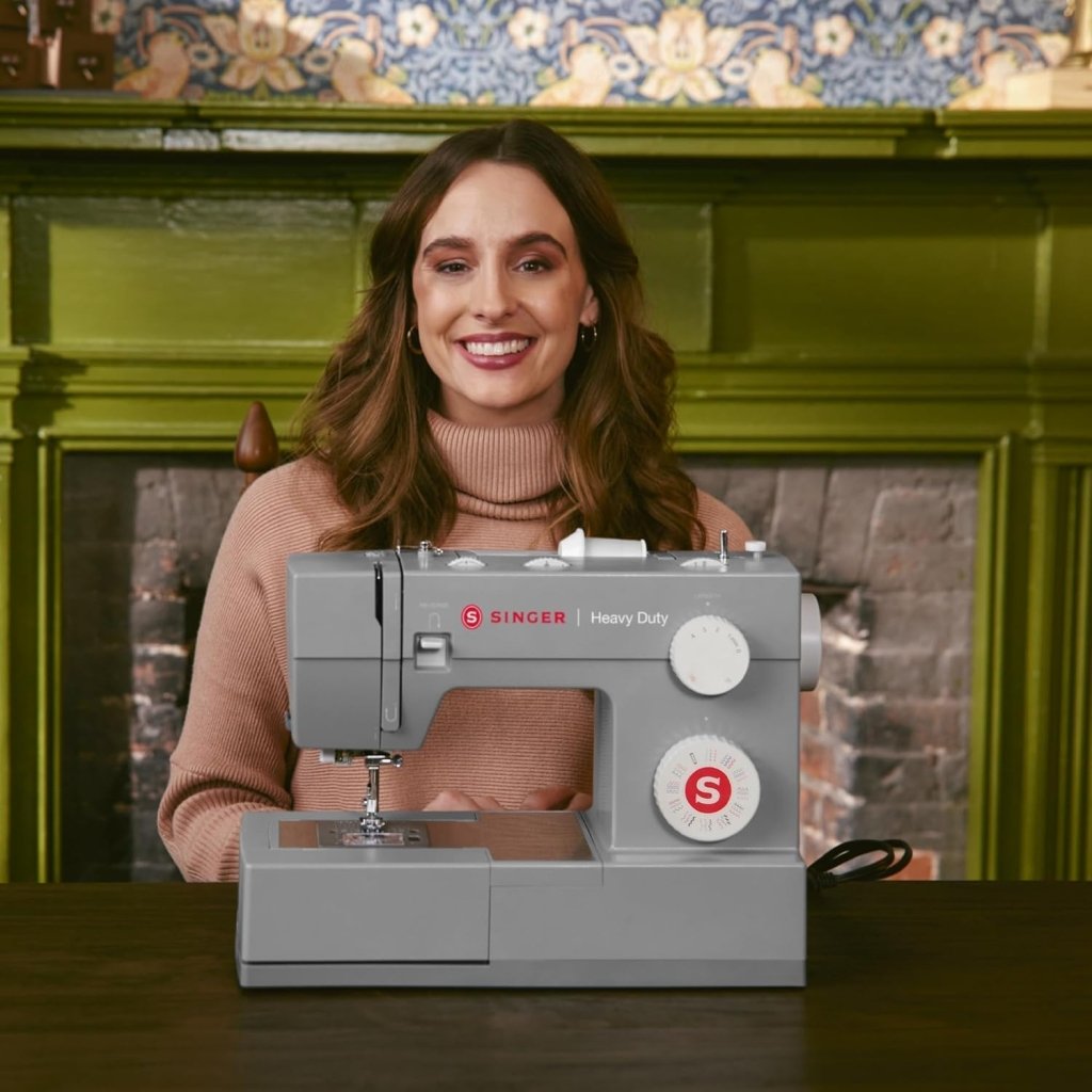 SINGER Heavy Duty 4452 High Speed Sewing Machine With Accessory Kit | Strong Motor with Enhanced Piercing Power, 110 Stitch Applications, Full Metal frame, 1 - step Buttonhole & LED Lights - Wigtrends
