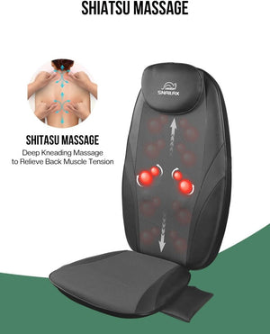 Snailax Shiatsu Massage Cushion with Heat Massage Chair Pad Kneading Back Massager for Home Office Seat use - Wigtrends