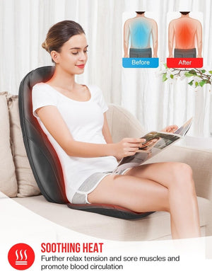 Snailax Shiatsu Massage Cushion with Heat Massage Chair Pad Kneading Back Massager for Home Office Seat use - Wigtrends