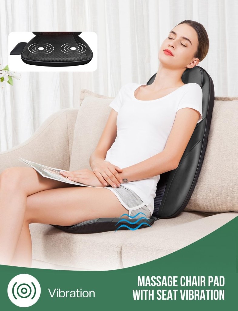 Snailax Shiatsu Massage Cushion with Heat Massage Chair Pad Kneading Back Massager for Home Office Seat use - Wigtrends