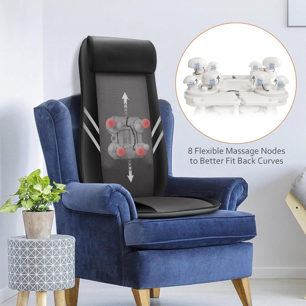 Snailax Shiatsu Massage Cushion with Heat Massage Chair Pad Kneading Back Massager for Home Office Seat use - Wigtrends