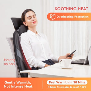Snailax Shiatsu Massage Cushion with Heat Massage Chair Pad Kneading Back Massager for Home Office Seat use - Wigtrends