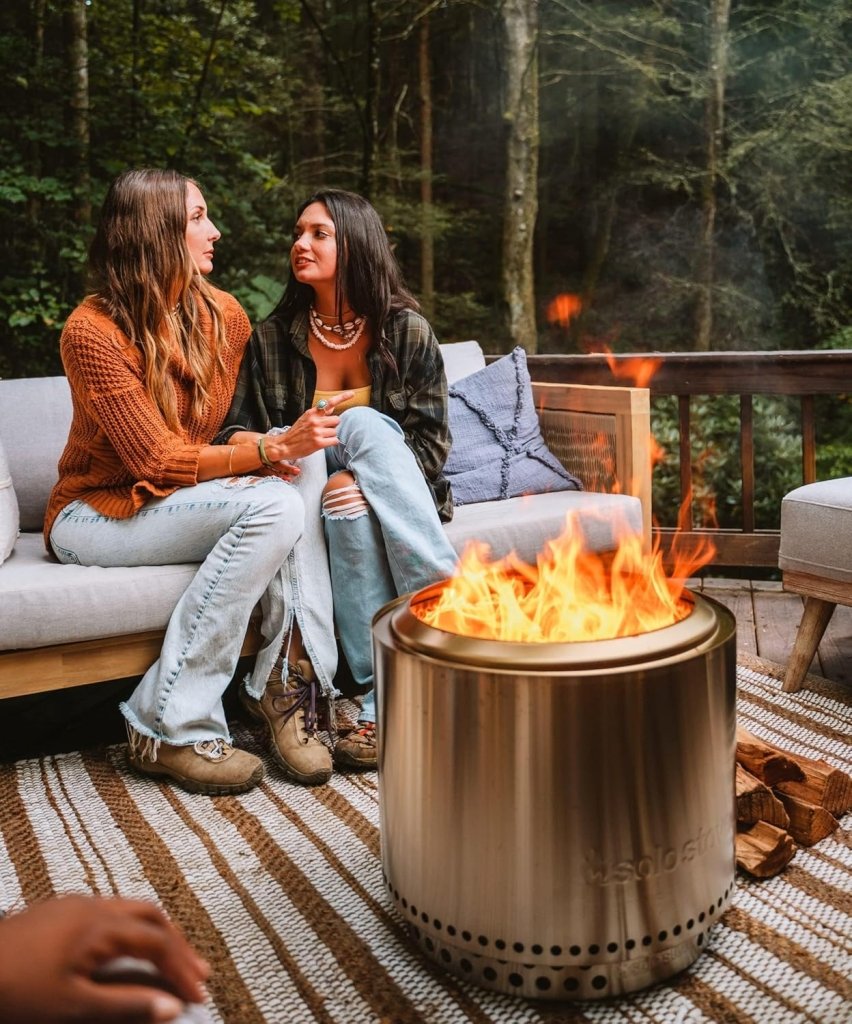 Solo Stove Bonfire 2.0 with Stand, 19.5 Inch Smokeless Fire Pit with Removable Ash Pan - Portable Outdoor Fire Pit - Stainless Steel Wood Burning Fireplace, Ideal for 4 - 6 People, 21.75 lbs - Wigtrends