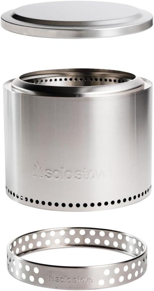 Solo Stove Bonfire 2.0 with Stand, 19.5 Inch Smokeless Fire Pit with Removable Ash Pan - Portable Outdoor Fire Pit - Stainless Steel Wood Burning Fireplace, Ideal for 4 - 6 People, 21.75 lbs - Wigtrends