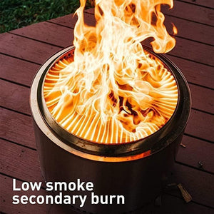 Solo Stove Bonfire 2.0 with Stand, 19.5 Inch Smokeless Fire Pit with Removable Ash Pan - Portable Outdoor Fire Pit - Stainless Steel Wood Burning Fireplace, Ideal for 4 - 6 People, 21.75 lbs - Wigtrends