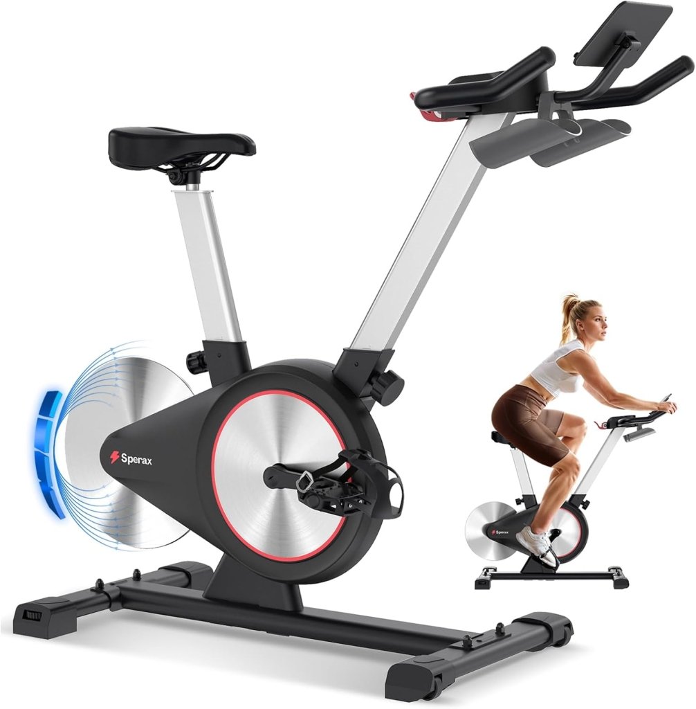 Sperax Exercise Bike, Stationary Bikes for Home, Indoor Cycling Bike, Spin Bike with Comfortable Seat, LED Display - Wigtrends