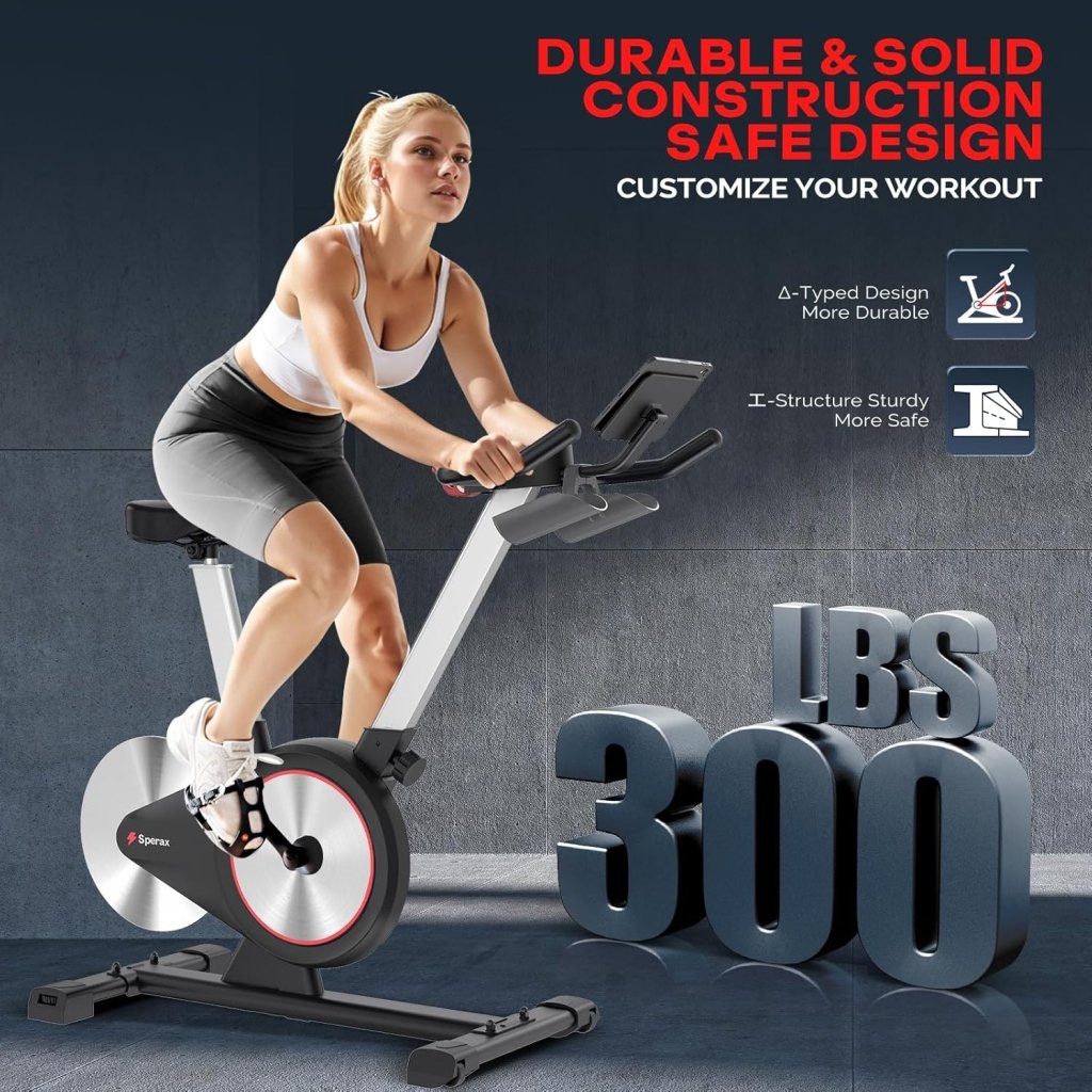 Sperax Exercise Bike, Stationary Bikes for Home, Indoor Cycling Bike, Spin Bike with Comfortable Seat, LED Display - Wigtrends