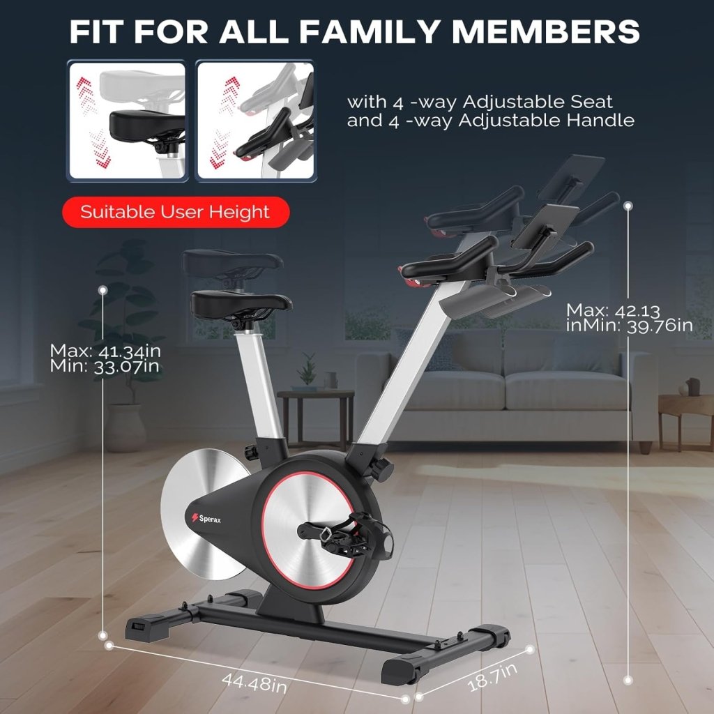 Sperax Exercise Bike, Stationary Bikes for Home, Indoor Cycling Bike, Spin Bike with Comfortable Seat, LED Display - Wigtrends