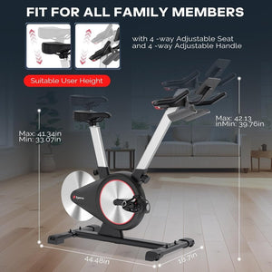 Sperax Exercise Bike, Stationary Bikes for Home, Indoor Cycling Bike, Spin Bike with Comfortable Seat, LED Display - Wigtrends