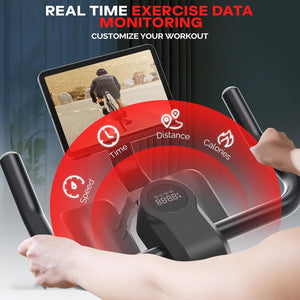 Sperax Exercise Bike, Stationary Bikes for Home, Indoor Cycling Bike, Spin Bike with Comfortable Seat, LED Display - Wigtrends