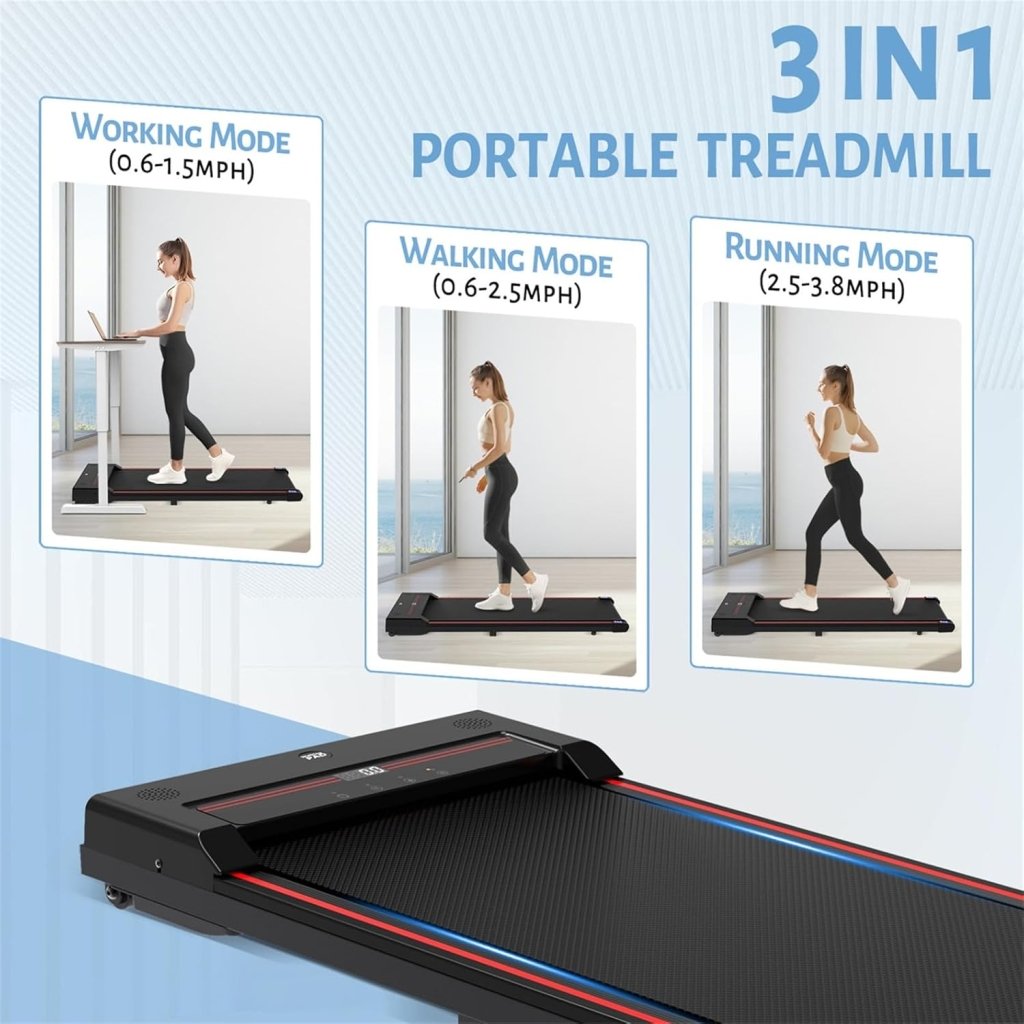 Sperax Walking Vibration Pad with APP, 3 in 1 Under Desk Treadmill, 2.5HP Low Noise Walking Treadmill Pad with Remote Control,Portable Treadmills for Home Office - Wigtrends