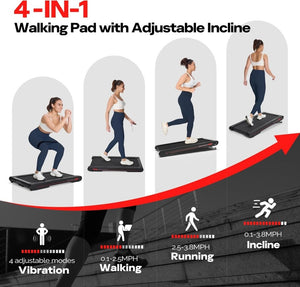 Sperax Walking Vibration Pad with APP, 3 in 1 Under Desk Treadmill, 2.5HP Low Noise Walking Treadmill Pad with Remote Control,Portable Treadmills for Home Office - Wigtrends