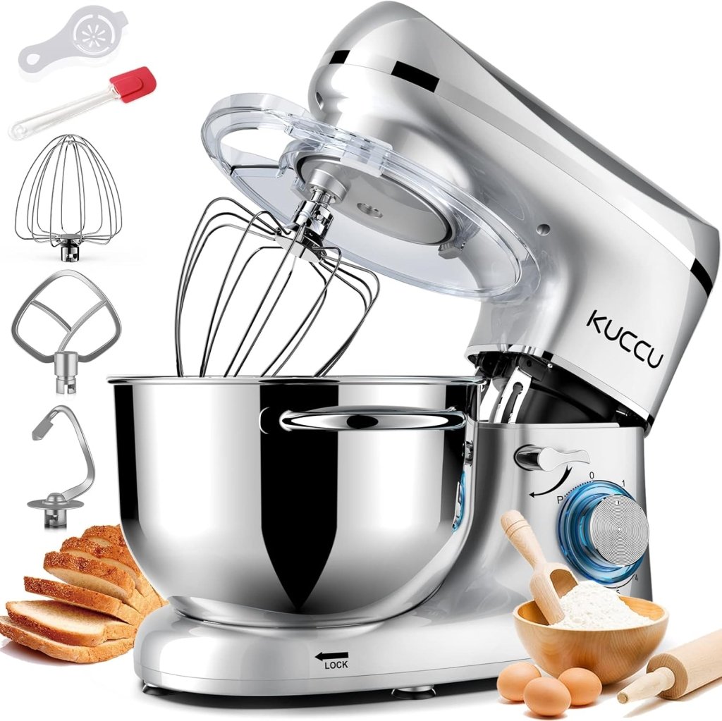 Stand Mixer 6.5 Qt 660W 6 - Speed Tilt - Head Food Dough Mixer, Kitchen Electric Mixer with Stainless Steel Bowl,Dough Hook,Whisk, Beater, Egg white separator - Wigtrends