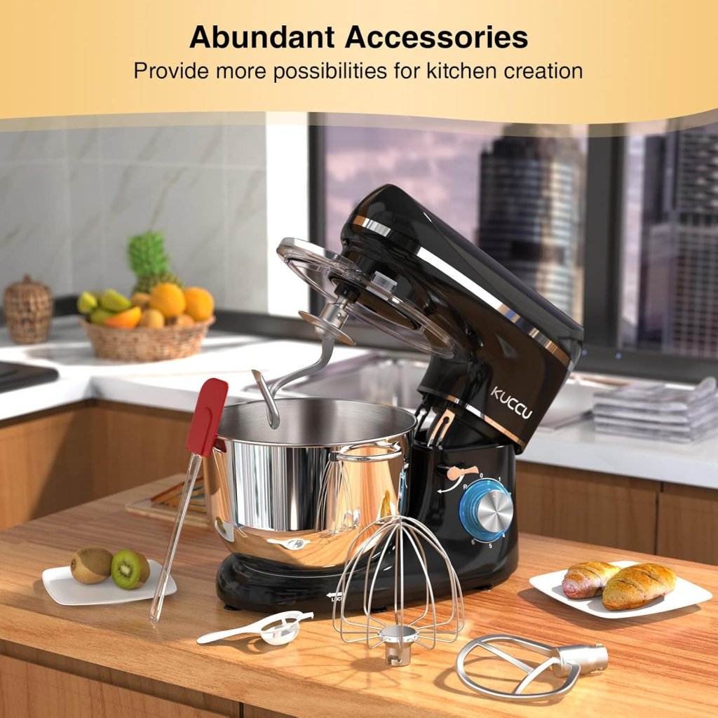 Stand Mixer 6.5 Qt 660W 6 - Speed Tilt - Head Food Dough Mixer, Kitchen Electric Mixer with Stainless Steel Bowl,Dough Hook,Whisk, Beater, Egg white separator - Wigtrends