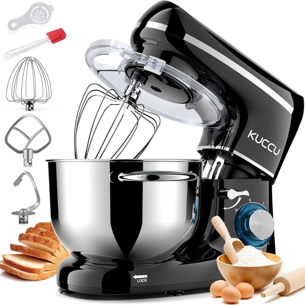 Stand Mixer 6.5 Qt 660W 6 - Speed Tilt - Head Food Dough Mixer, Kitchen Electric Mixer with Stainless Steel Bowl,Dough Hook,Whisk, Beater, Egg white separator - Wigtrends
